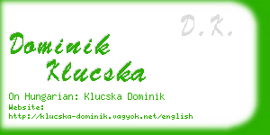 dominik klucska business card